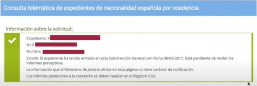Solicitud consulta nacionalidad española